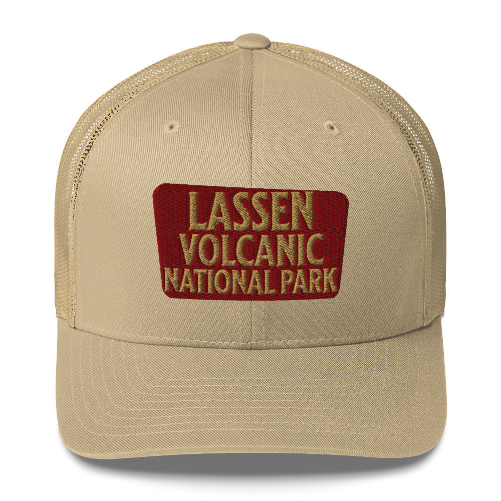 Lassen Volcanic National Park Sign Embroidered Trucker Hat