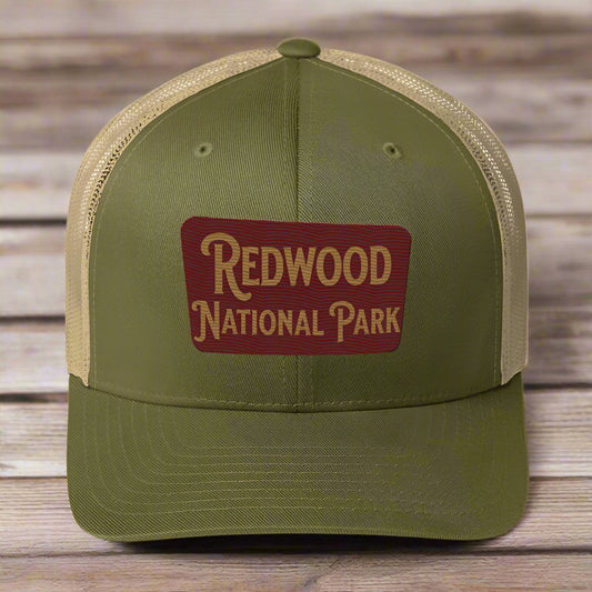 Redwood Embroidered National Park Sign Hat Trucker Cap