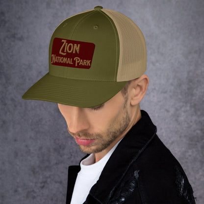 Zion National Park Sign Trucker Cap