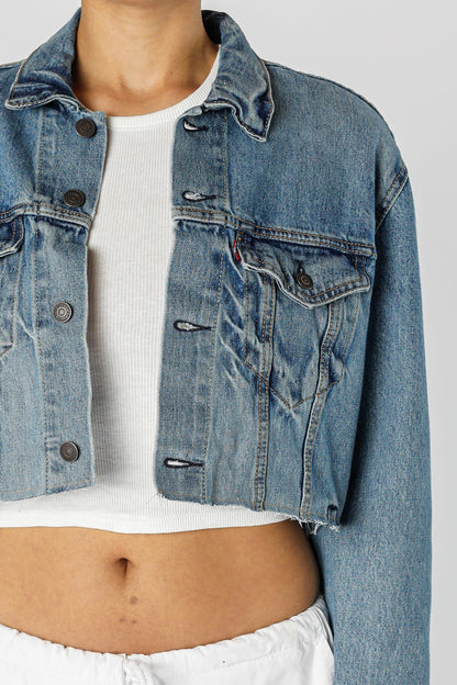 Rework Vintage Levi's Crop Denim Jacket - M