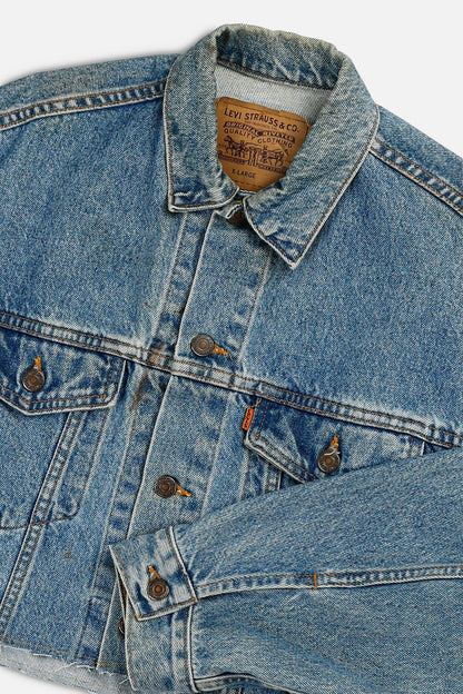 Rework Vintage Levi's Crop Denim Jacket - XL