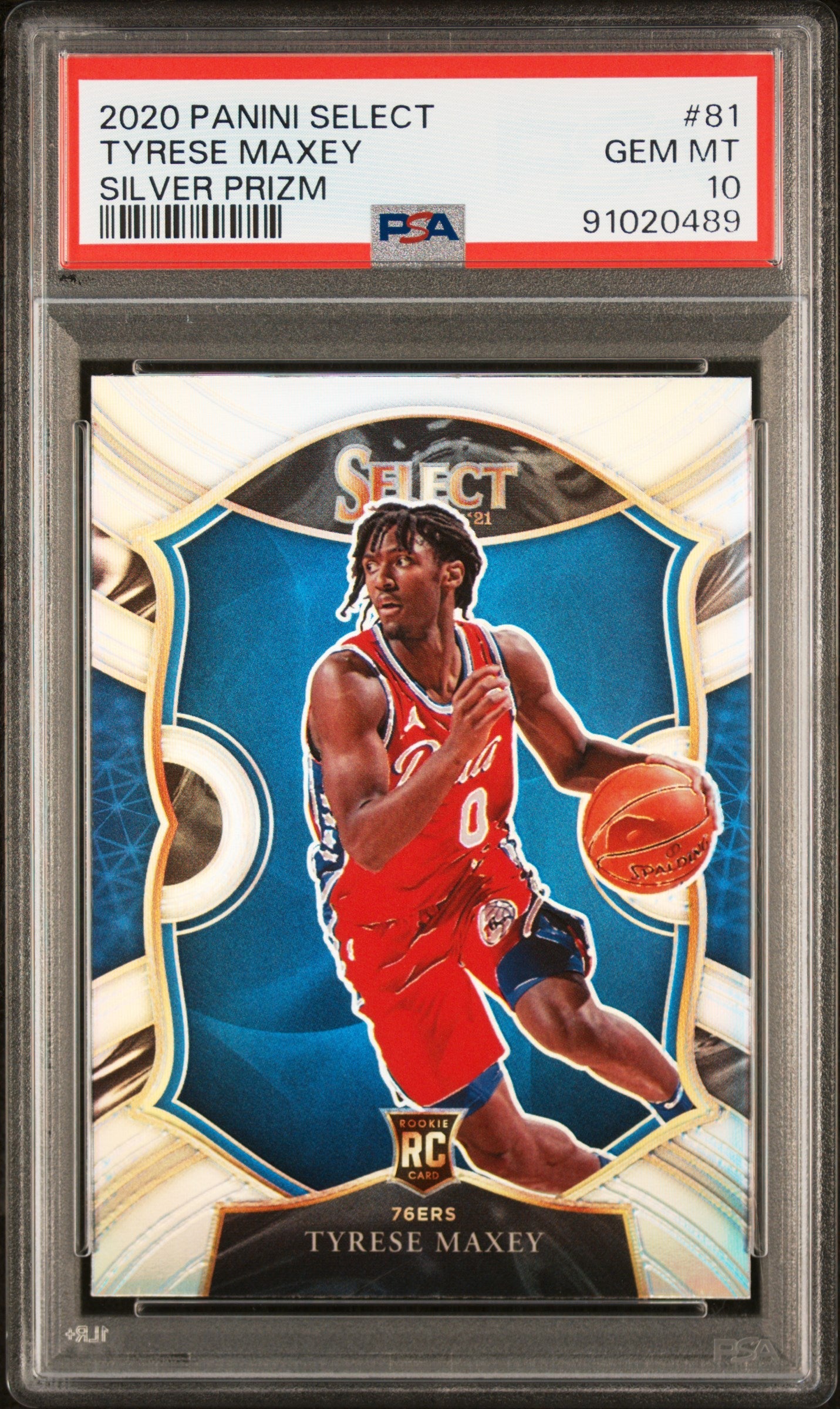 Graded 2020 Panini Select Tyrese Maxey #81 Silver Prizm Rookie RC Basketball Card PSA 10 Gem Mint