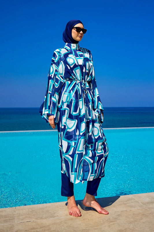 Rivamera Ocean-Inspired Beach Kimono - RP2513