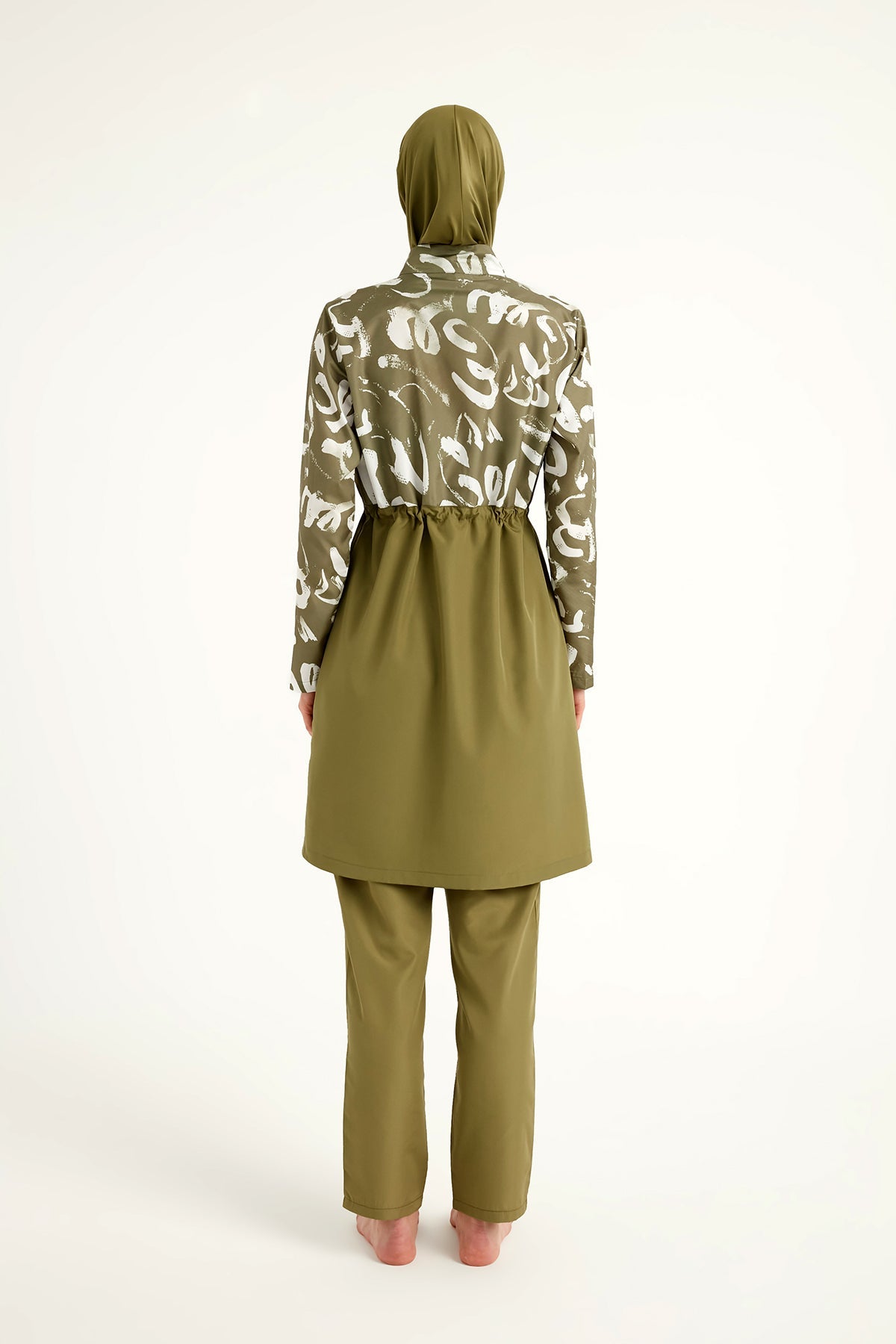 Green Full Coverage Modest Swimwear Set for Women R2506