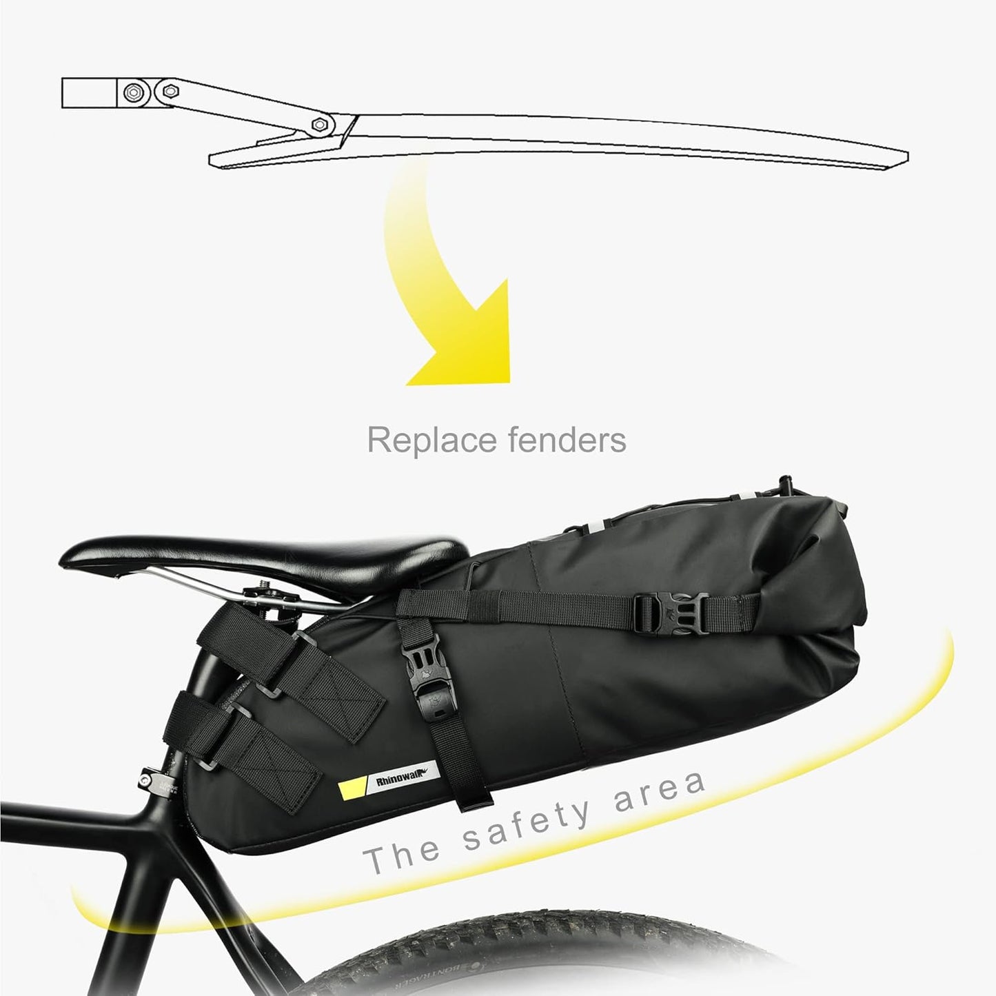 Rhinowalk Waterproof Bike Saddle Bag Under Seat Storage 10L RK5110