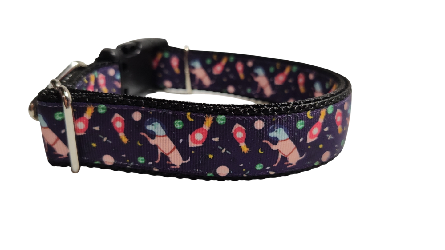 Space Dogs Nylon Dog Collar