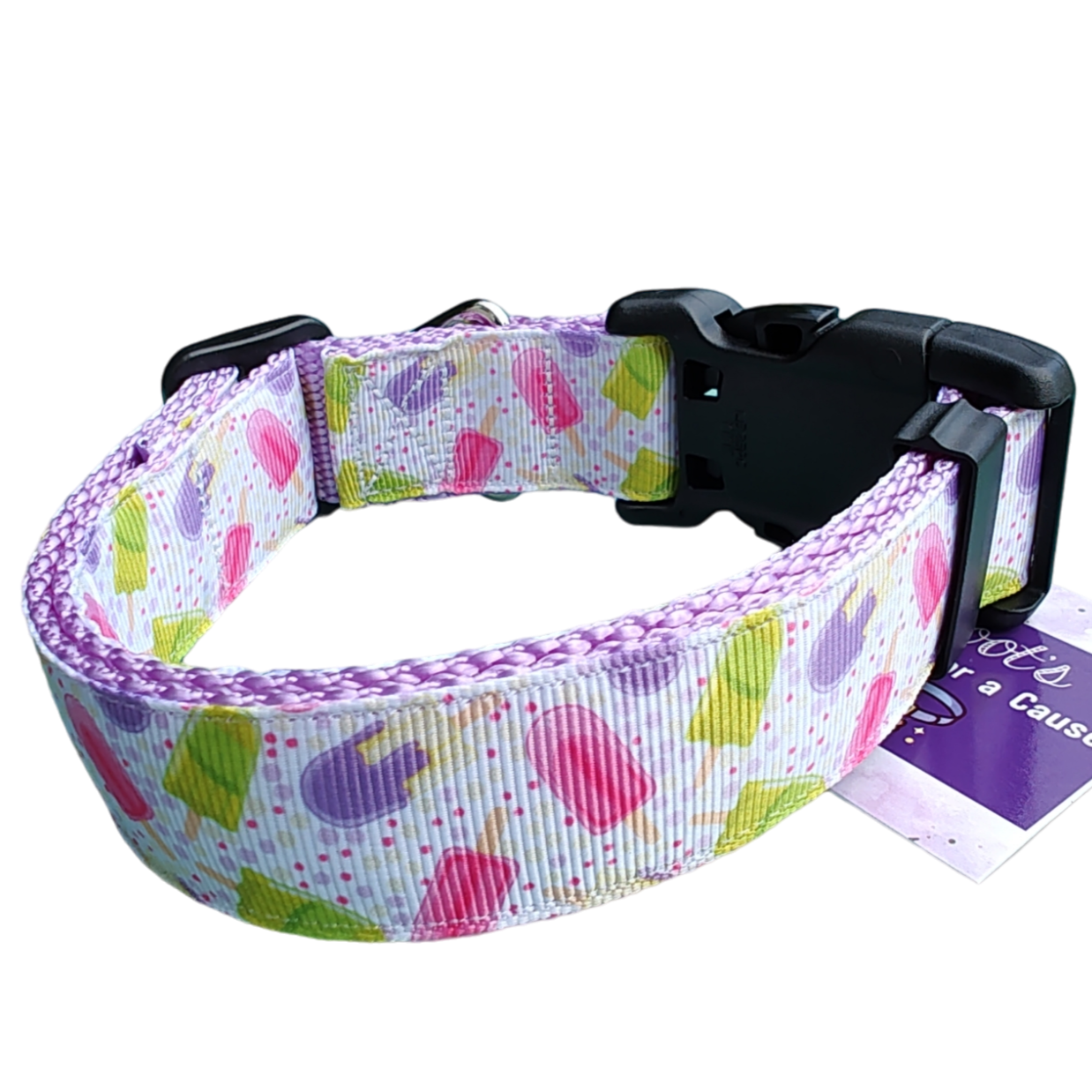 Popsicles Lavender Nylon Dog Collar MD, LG, XL, Leash