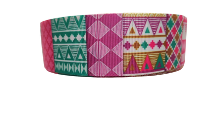 1.5" Wide Busy Body Tribal Patterns Nylon Dog Collar