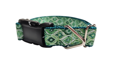 Moroccan Green Pattern Nylon Dog Collar