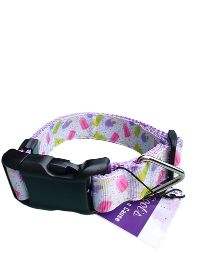 Popsicles Lavender Nylon Dog Collar MD, LG, XL, Leash