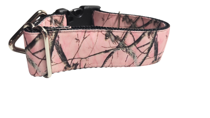 1.5" Wide Pink Camo Nylon Dog Collar