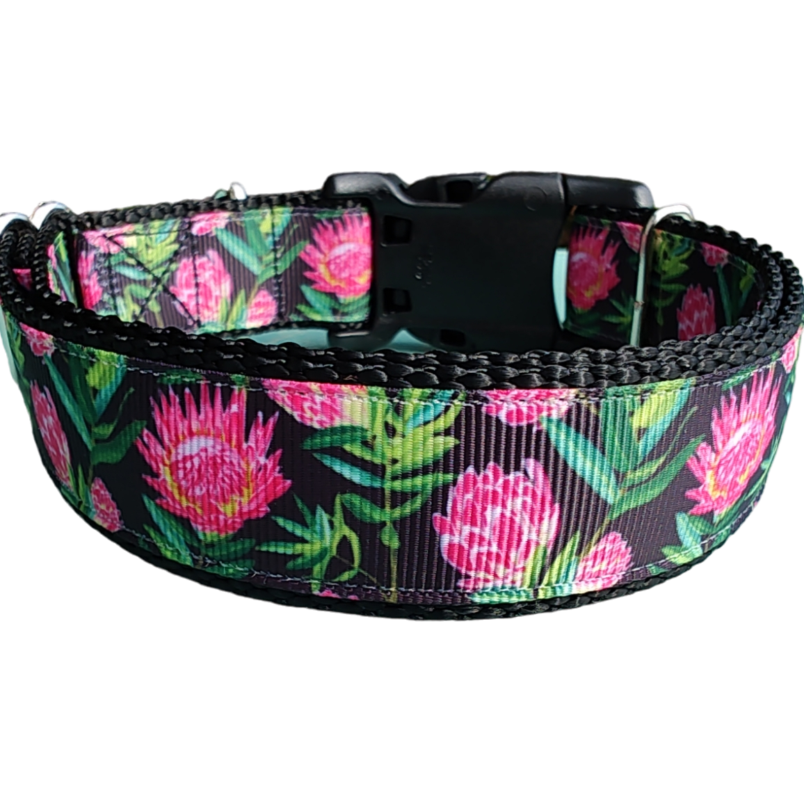 Protea Flower Nylon Dog Collar