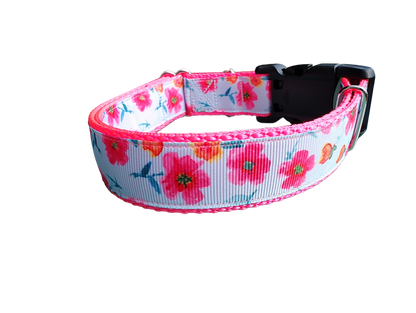 Bright Flowers Nylon Dog Collar