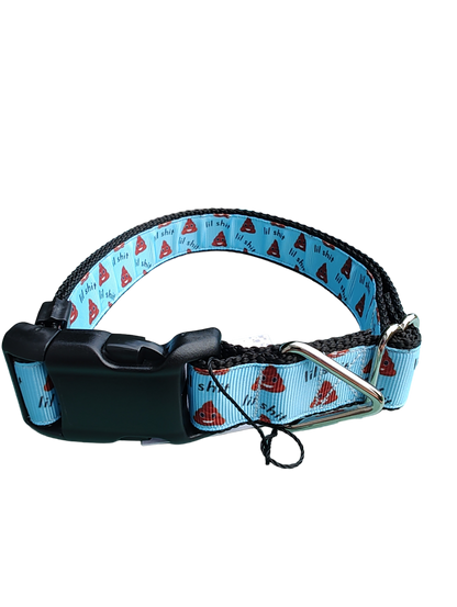 Lil Shit Black Nylon Dog Collar MD, LG, XL, Leash