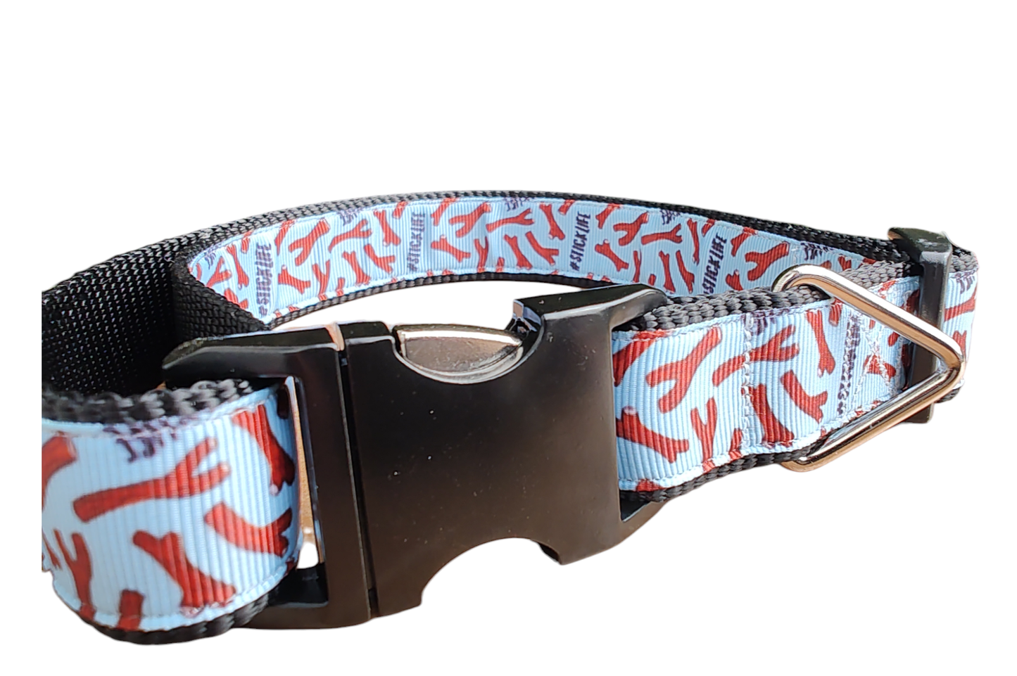 # Stick Life Black Nylon Dog Collar MD, LG, XL, Leash