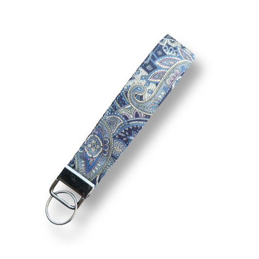 Navy Paisley Keyfob Wristlet