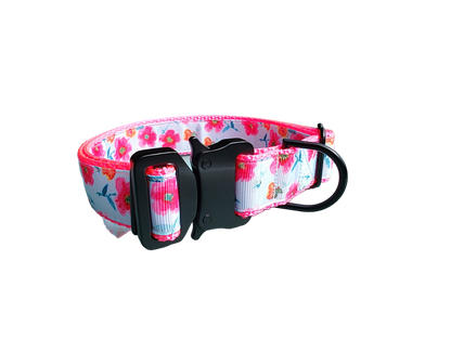 Bright Flowers Nylon Dog Collar
