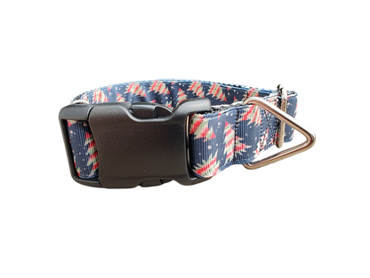 Striped Trees Christmas Nylon Dog Collar