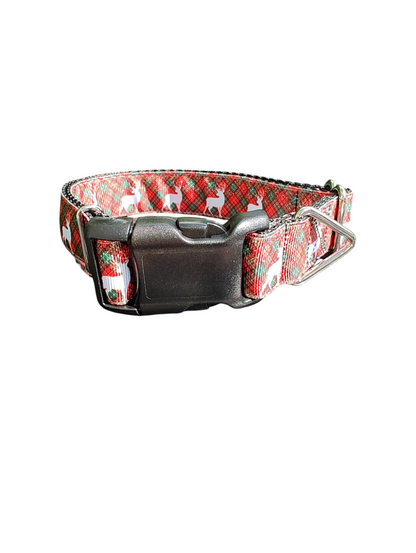 Tartan Plaid Deer Nylon Dog Collar