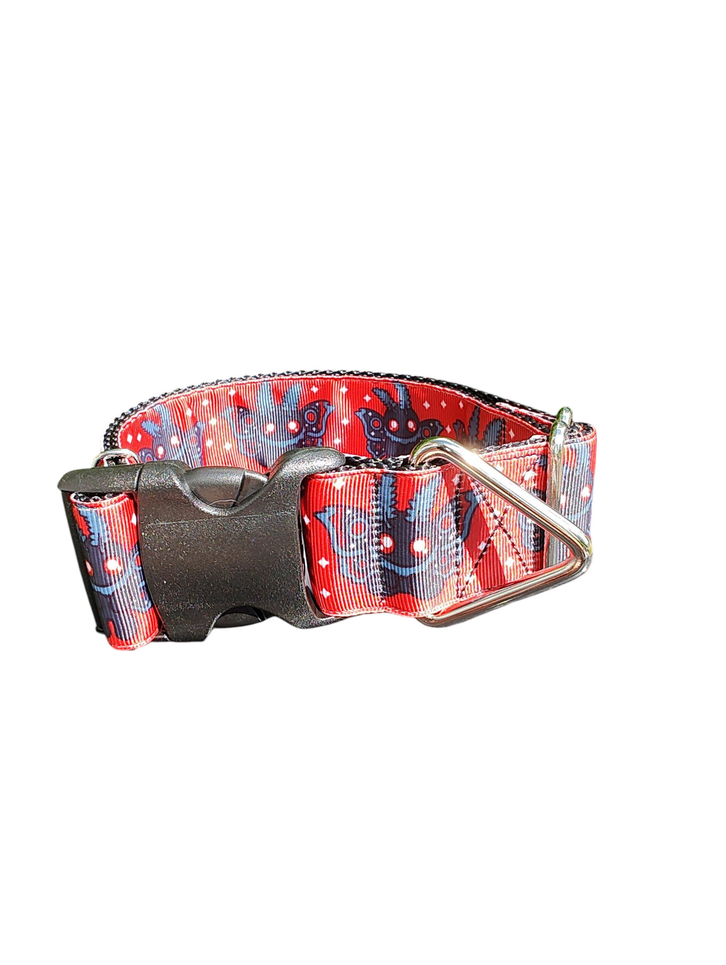 1.5" Wide Mothman Cryptid Nylon Dog Collar