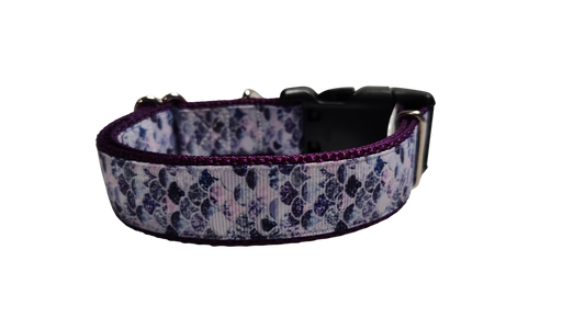 Purple Scales Nylon Dog Collar