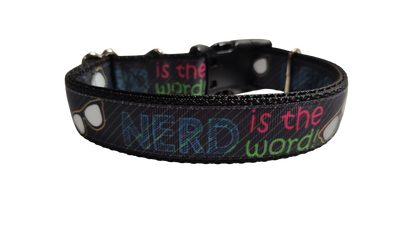 Nerd Is The Word Nylon Dog Collar