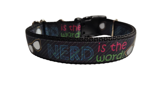 Nerd Is The Word Nylon Dog Collar