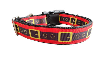 Santa Belt Christmas Nylon Dog Collar