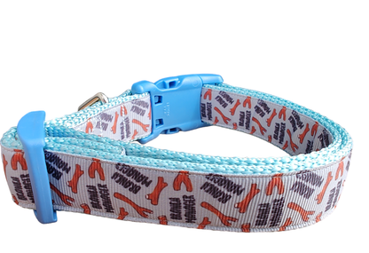 Branch Manager Light Blue Nylon Dog Collar MD, LG, XL, Leash, Martingale