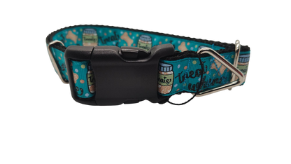 Treat Whore Blue Nylon Dog Collar