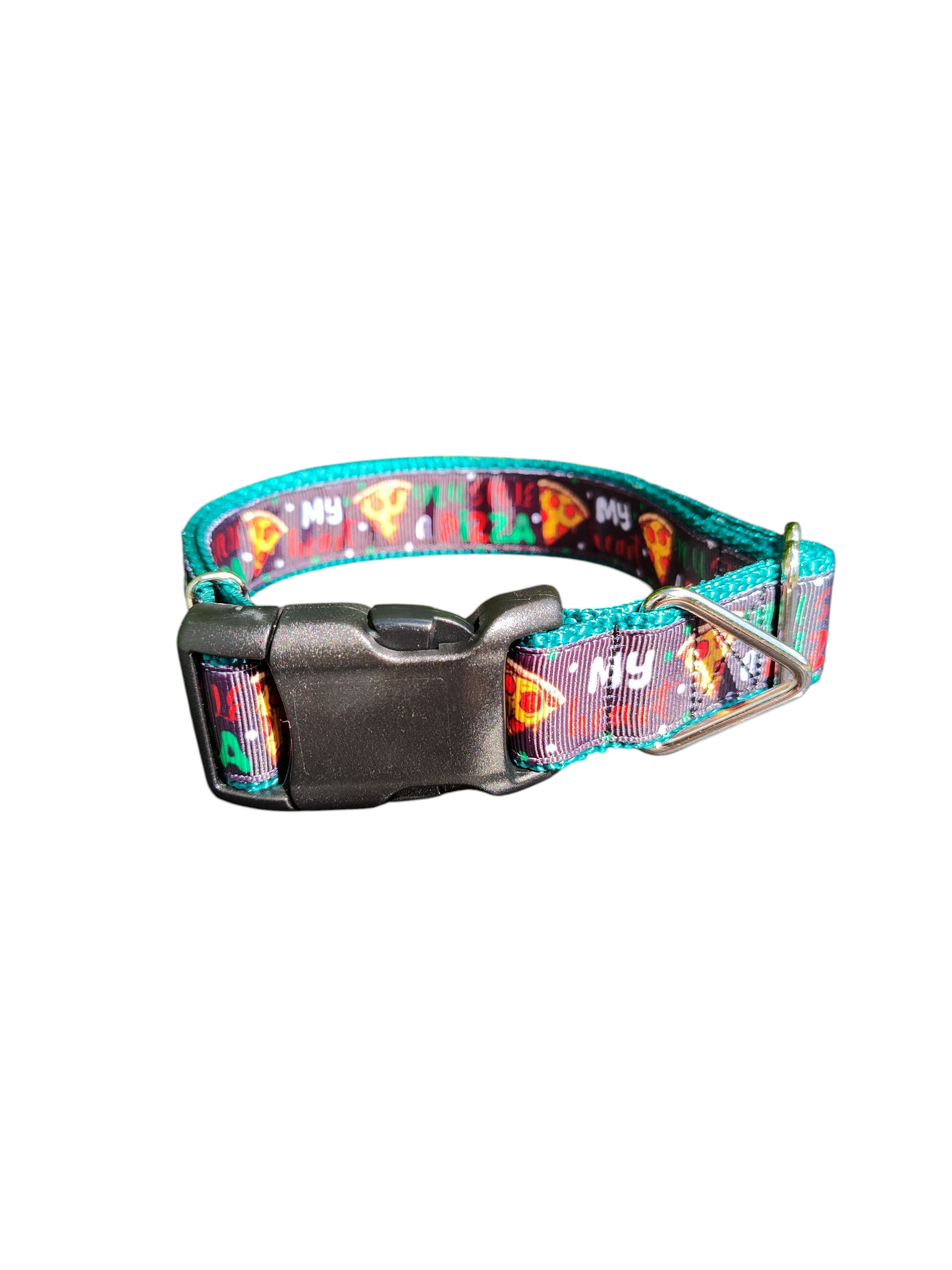 Pizza My Heart Nylon Dog Collar
