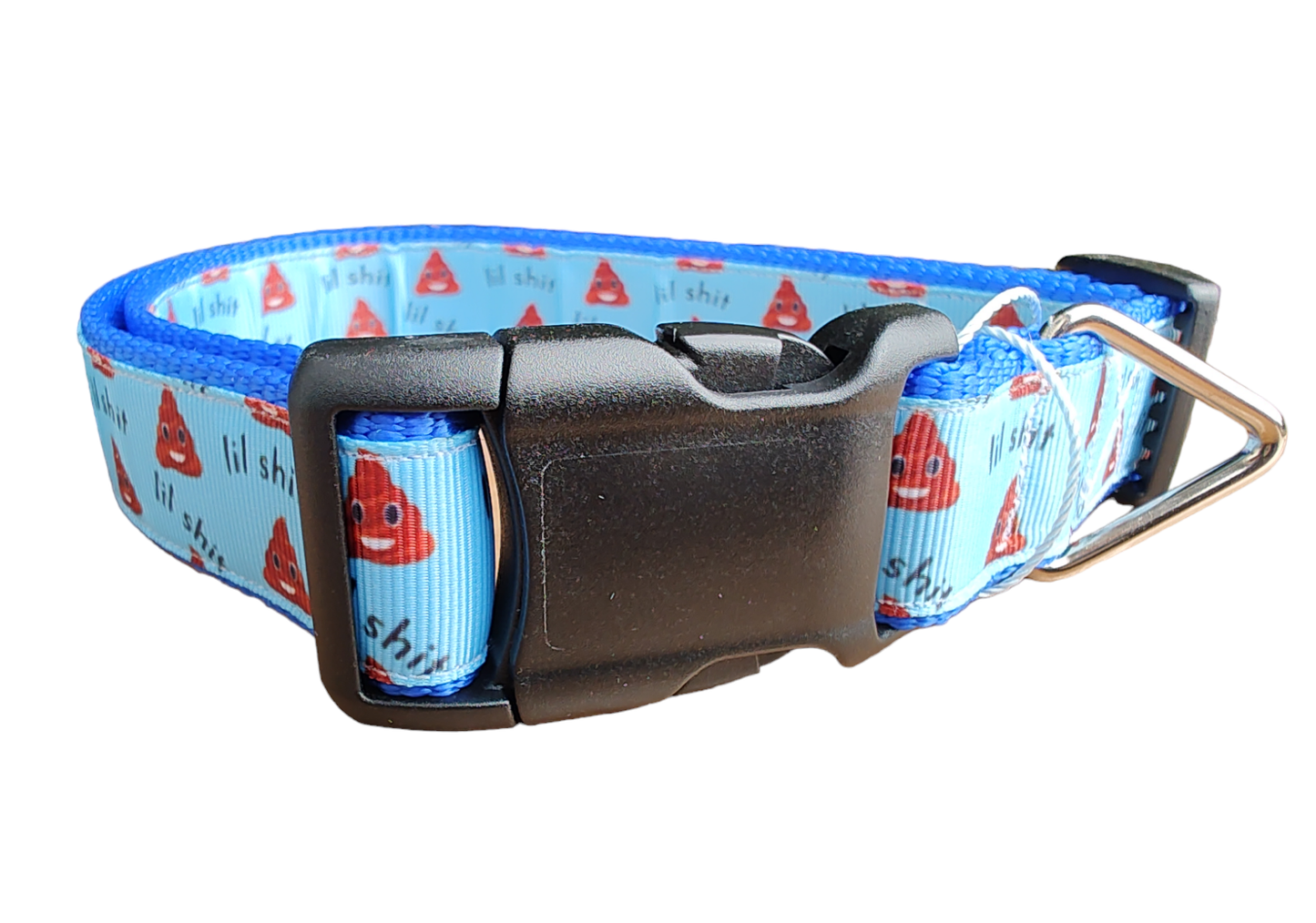 Blue Lil Shit Nylon Dog Collar MD, LG, XL, Leash