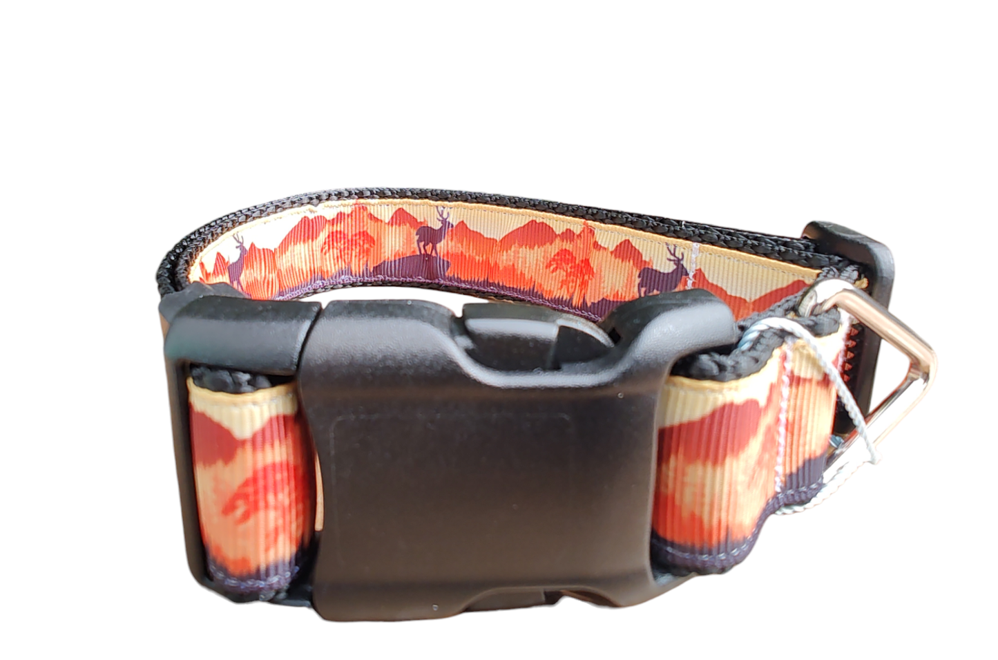 Sunset Forest Black Nylon Dog Collar LG, XL, Leash