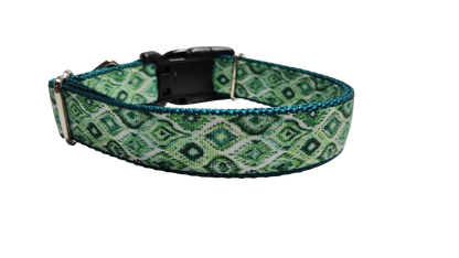 Moroccan Green Pattern Nylon Dog Collar