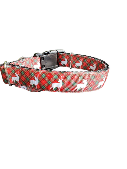 Tartan Plaid Deer Nylon Dog Collar