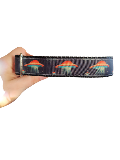 Orange UFO Nylon Dog Collar