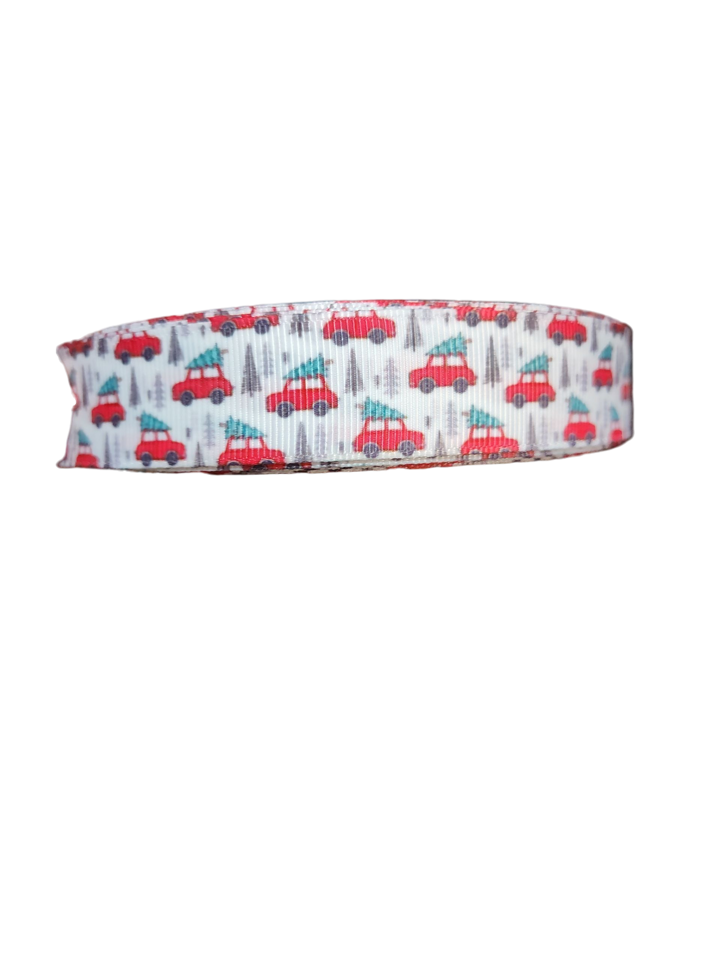 Red Truck Trees Nylon Dog Collar, Leash