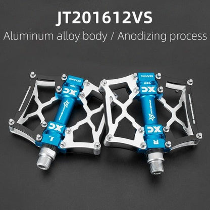 Road Bike Pedals Aluminum Alloy Anti-slip Bicycle Pedals Hollow-Carved Design Pedals Bicycle Accessories Mountain Bike Pedals Flat Bicycle Pedals Platform Cycling Sealed Bearing Aluminum Pedals For Mountain Bike