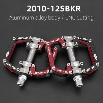 Road Bike Pedals Aluminum Alloy Anti-slip Bicycle Pedals Hollow-Carved Design Pedals Bicycle Accessories Mountain Bike Pedals Flat Bicycle Pedals Platform Cycling Sealed Bearing Aluminum Pedals For Mountain Bike