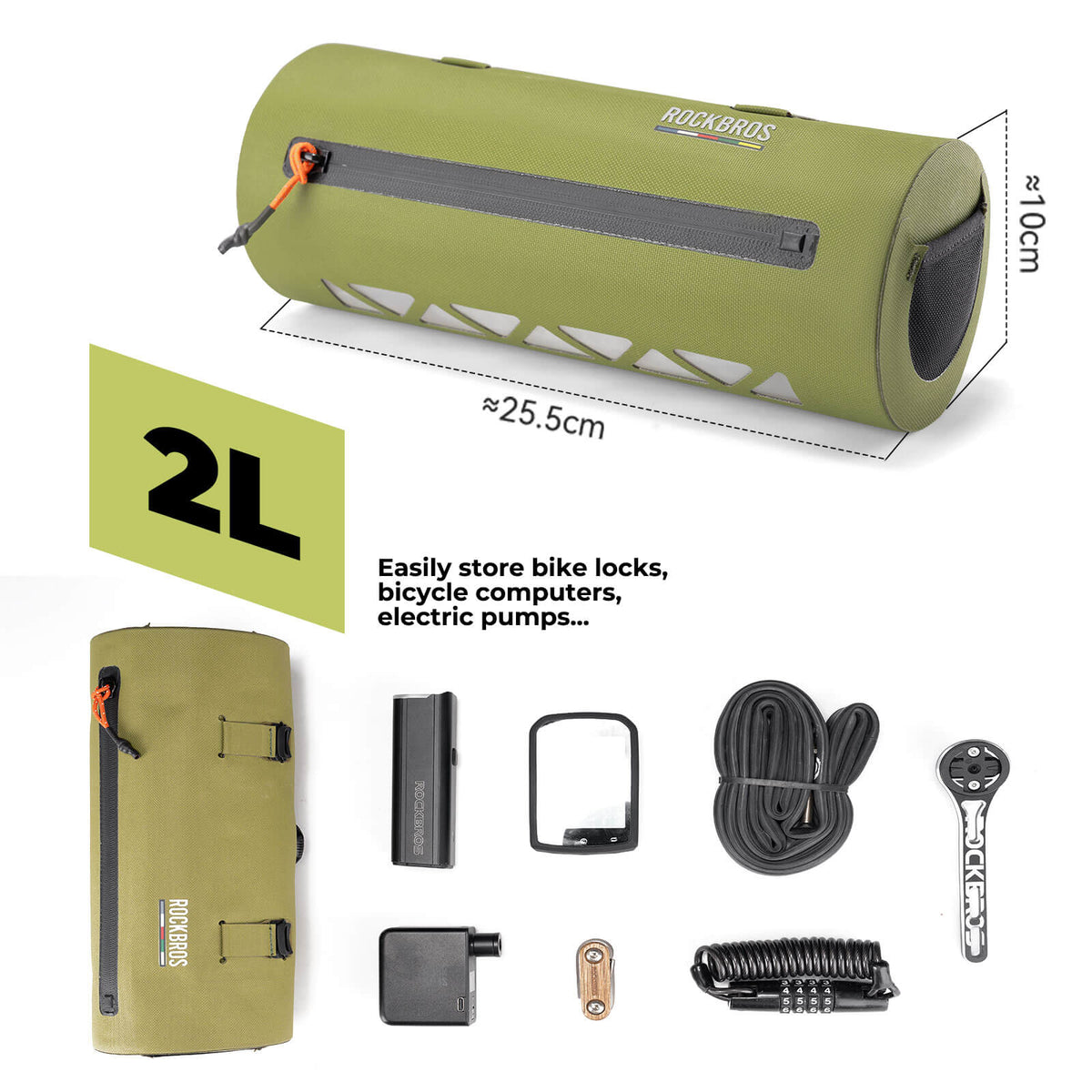 Road-to-Sky Bike Handlebar Bag 100% Waterproof 2L - AS-143
