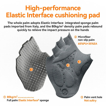 ROAD TO SKY Elastic Interface® Cycling Short Finger Gel Padded Gloves