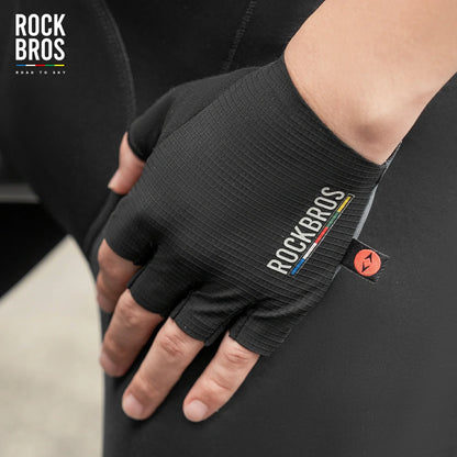 ROAD TO SKY Elastic Interface® Cycling Short Finger Gel Padded Gloves