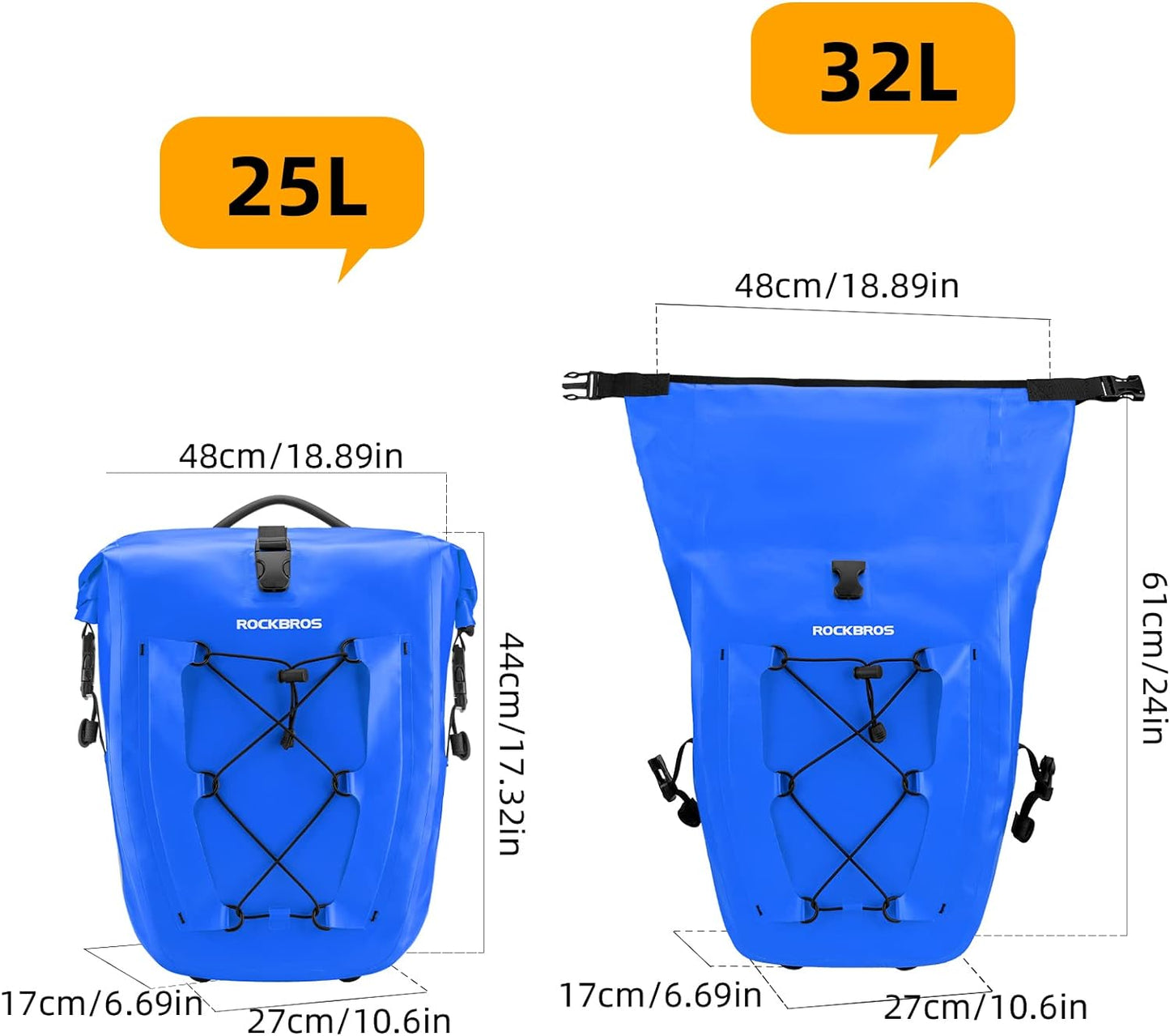 Bike Panniers Waterproof for Rear Rack