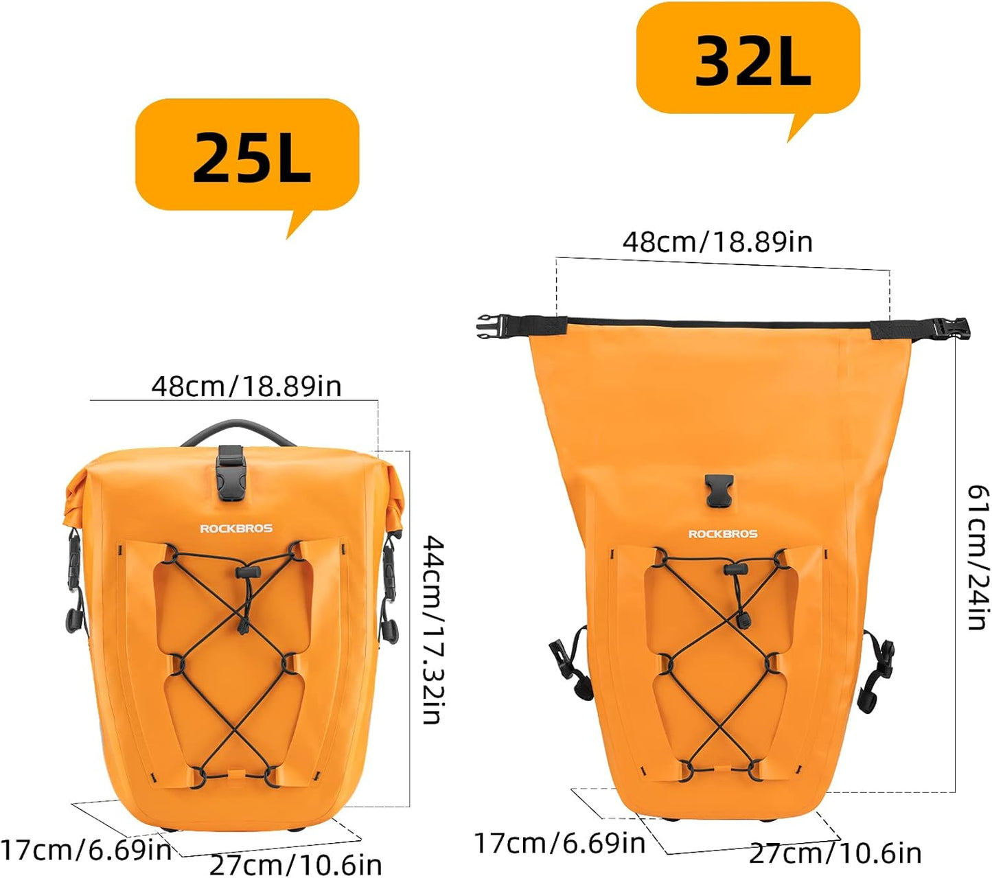 Bike Panniers Waterproof for Rear Rack