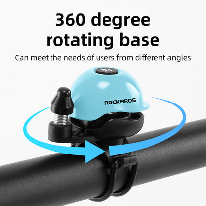ROCKBROS 80DB Bike Bell Aluminum Alloy Helmet-Shaped Fits 22-34mm Handlebars