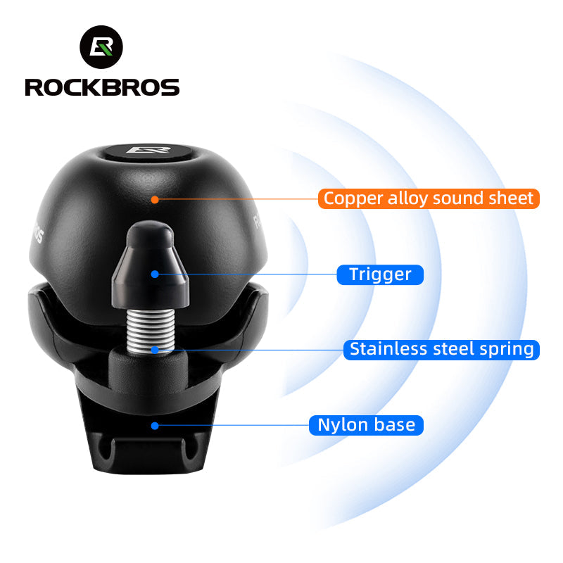 ROCKBROS 80DB Bike Bell Aluminum Alloy Helmet-Shaped Fits 22-34mm Handlebars