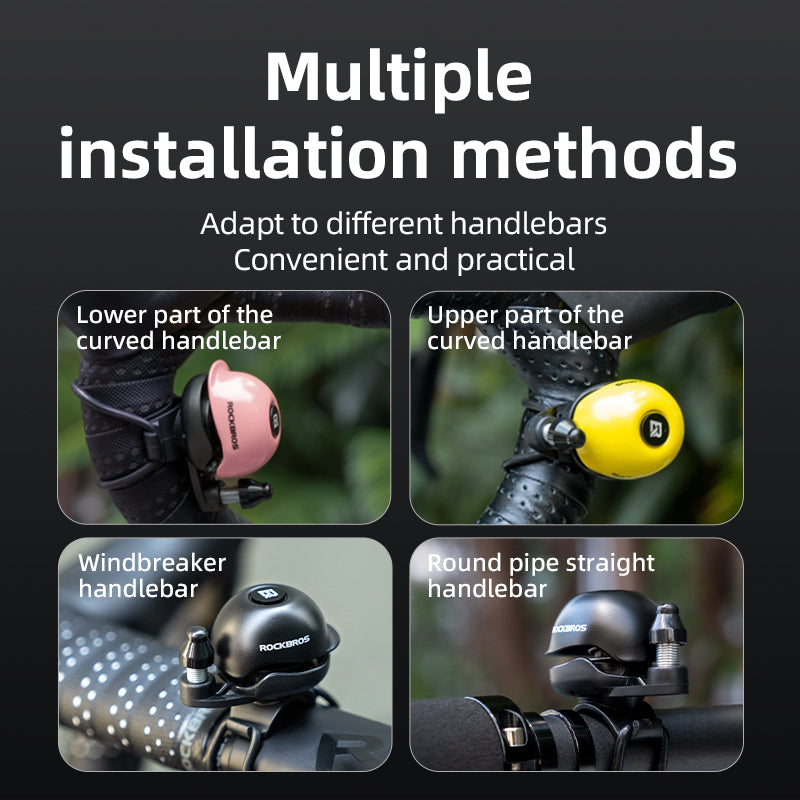 ROCKBROS 80DB Bike Bell Aluminum Alloy Helmet-Shaped Fits 22-34mm Handlebars