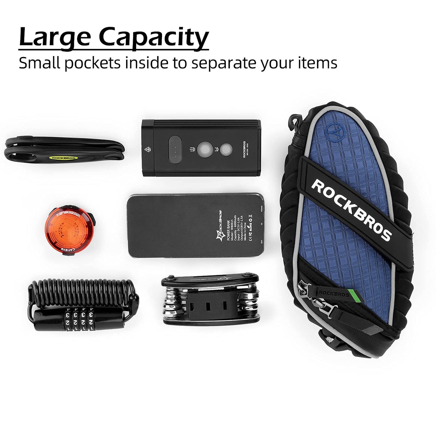 ROCKBROS Bicycle Saddle Bag Under Seat 3D Shell Cycling Seat Pack
