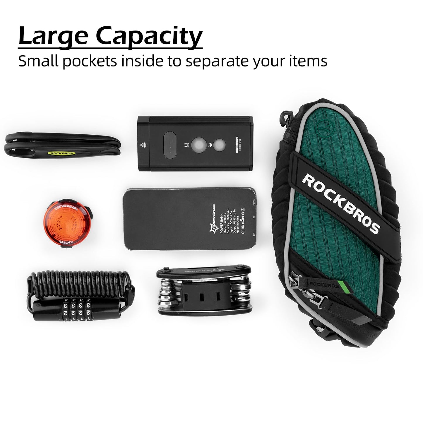 ROCKBROS Bicycle Saddle Bag Under Seat 3D Shell Cycling Seat Pack