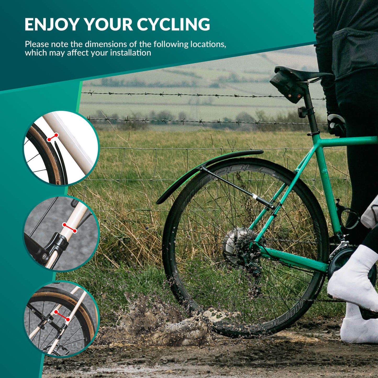 Bike Fenders for 700C Road Bikes – Quick-Release Mud Guards